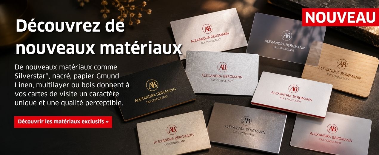 [NOUVEAU] Imprimez vos cartes de visite sur des matériaux exclusifs.